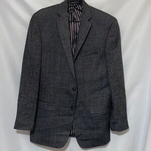 Izod  MENS size 40Regular  100% WOOL Charcoal Blazer. LINED GODD CLEAN CONDITION